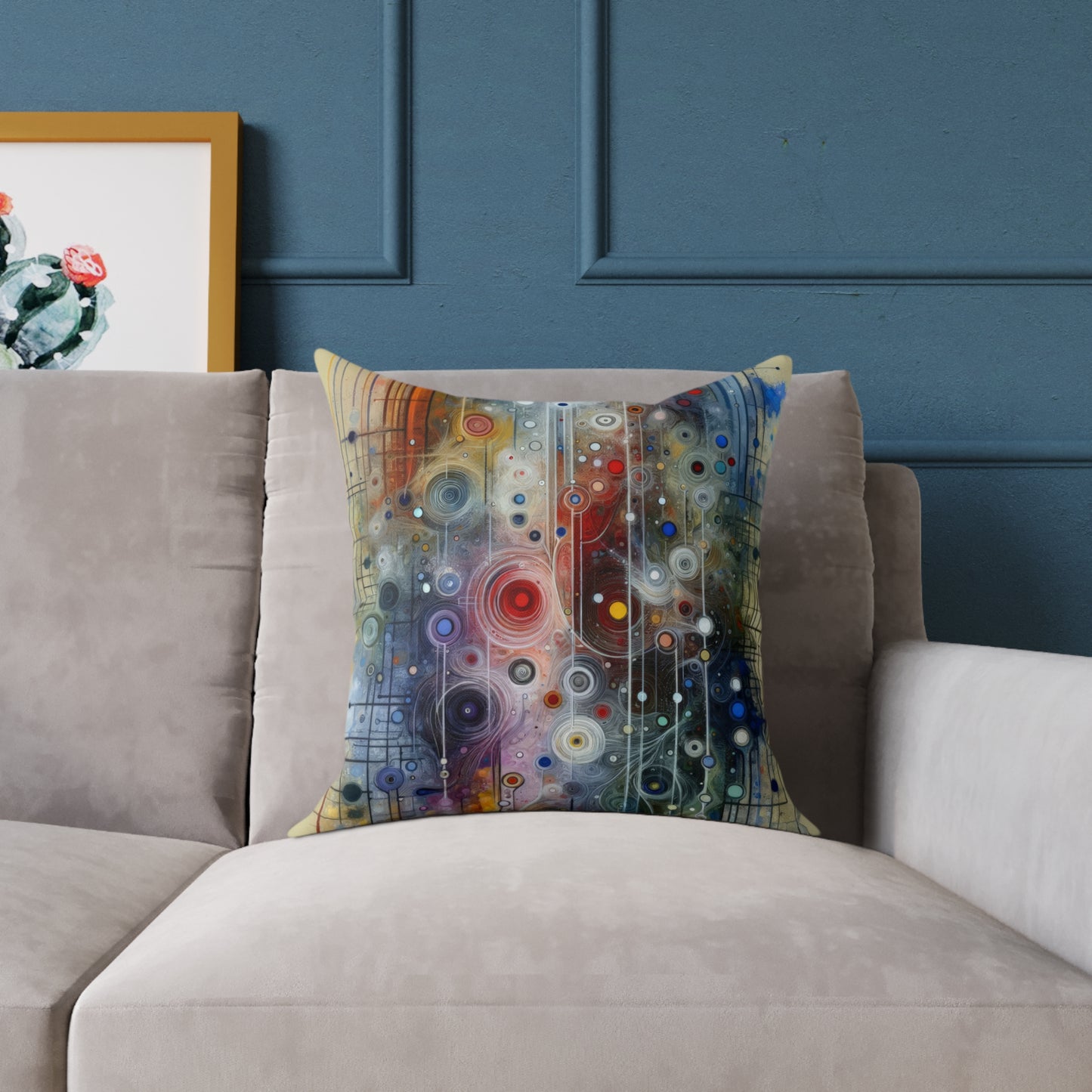 Awakenings Interconnectedness Tachism Spun Polyester Pillow