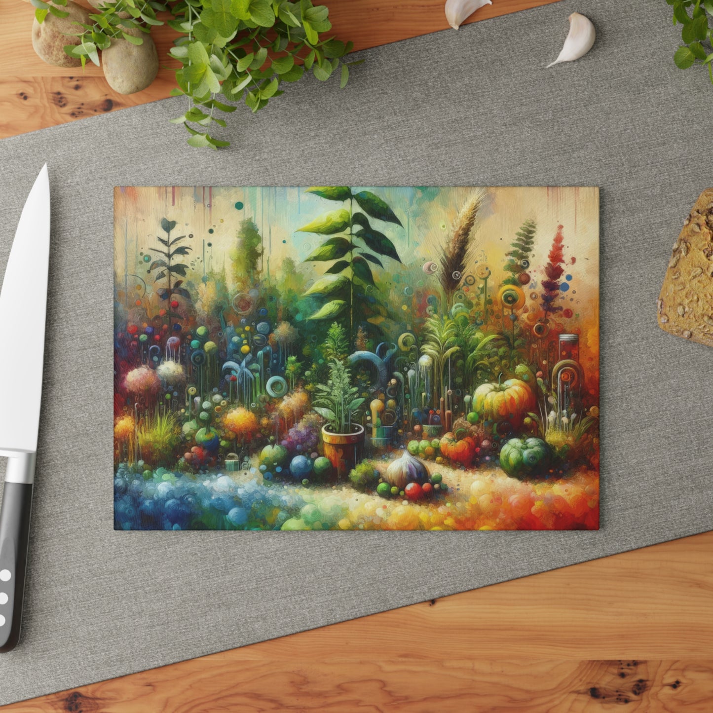 Communal Garden Microcosm Glass Cutting Board