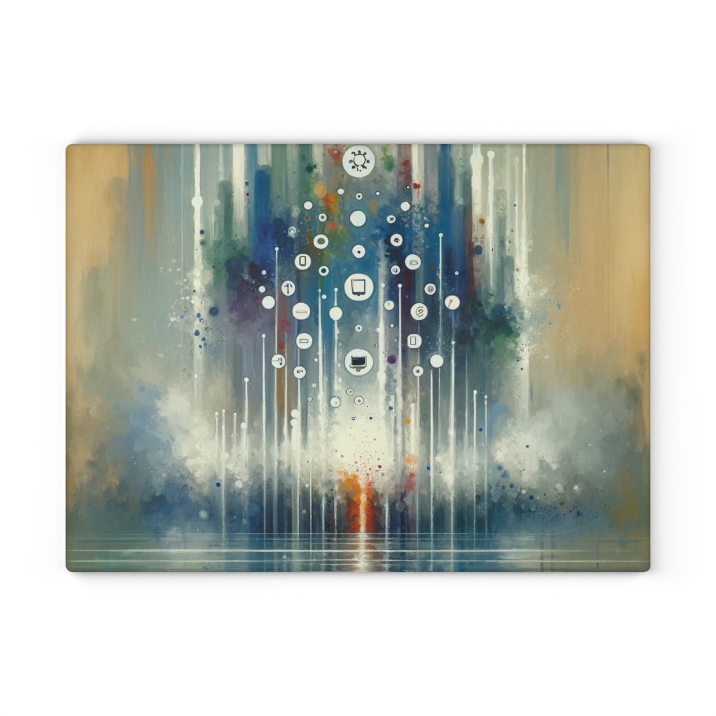 Tachism Digital Escape Glass Cutting Board