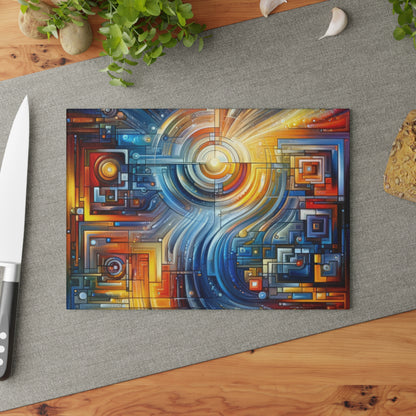 Digital Tachism Connectivity Glass Cutting Board