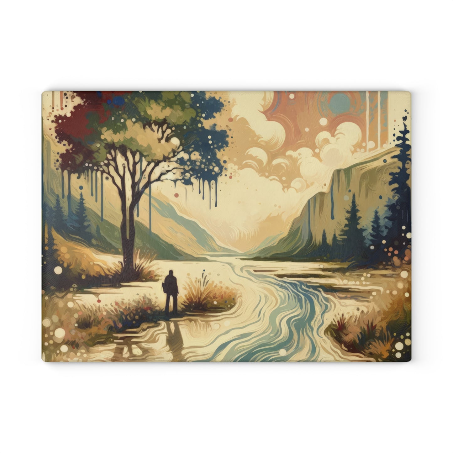 Serene Stream Sojourn Glass Cutting Board