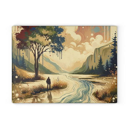 Serene Stream Sojourn Glass Cutting Board