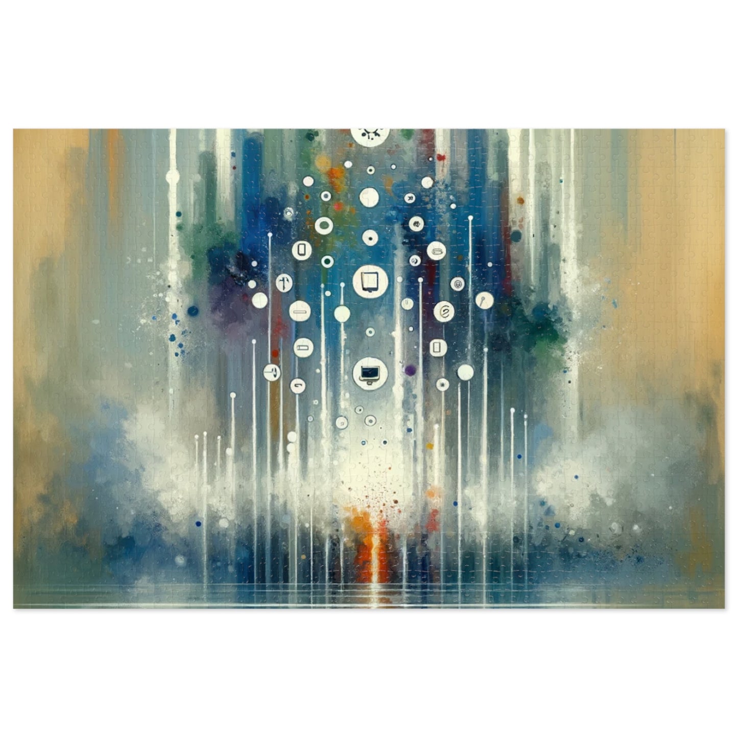 Tachism Digital Escape Jigsaw Puzzle (30, 110, 252, 500,1000-Piece)