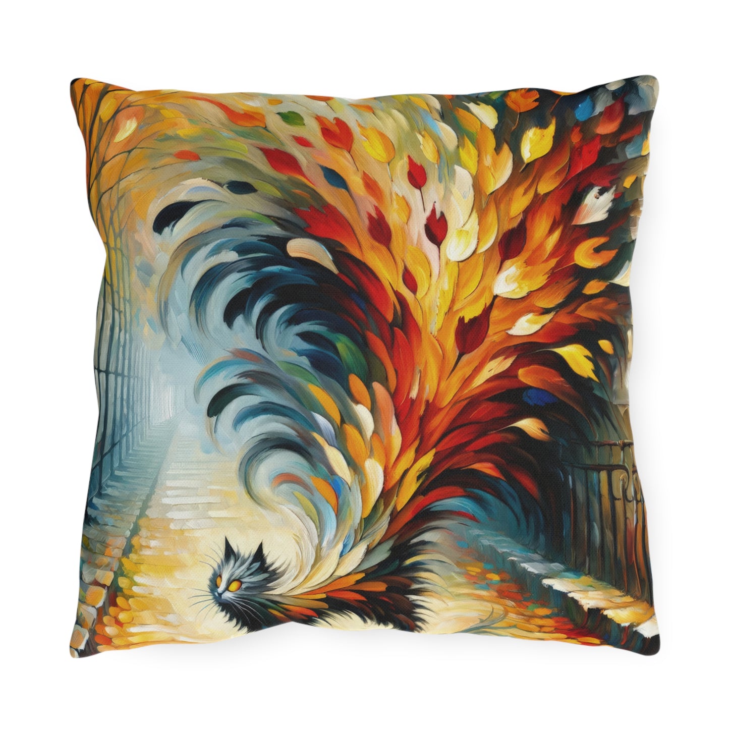 Autumn Whirlwind Escape Outdoor Pillows