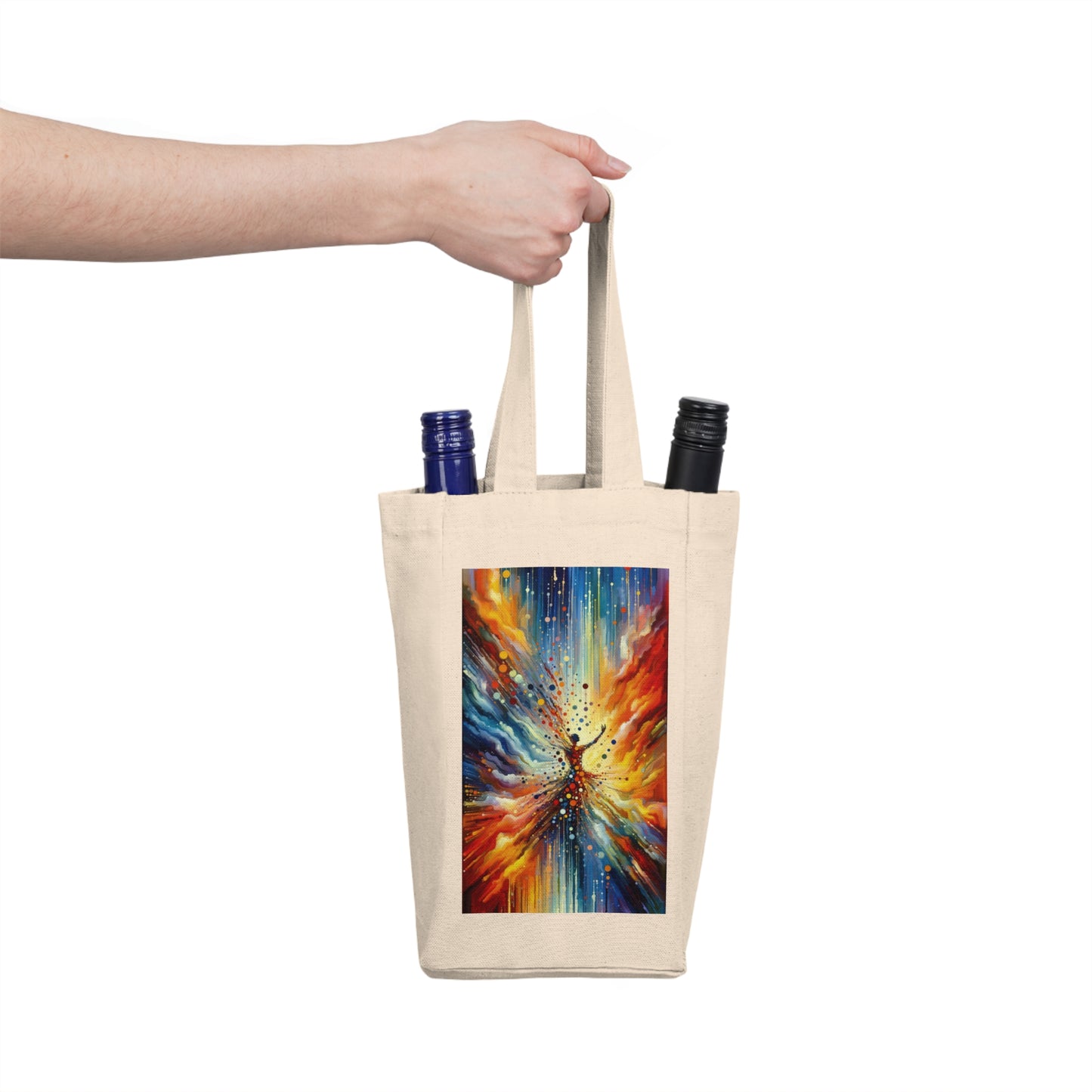 Vibrant Growth Symphony Double Wine Tote Bag