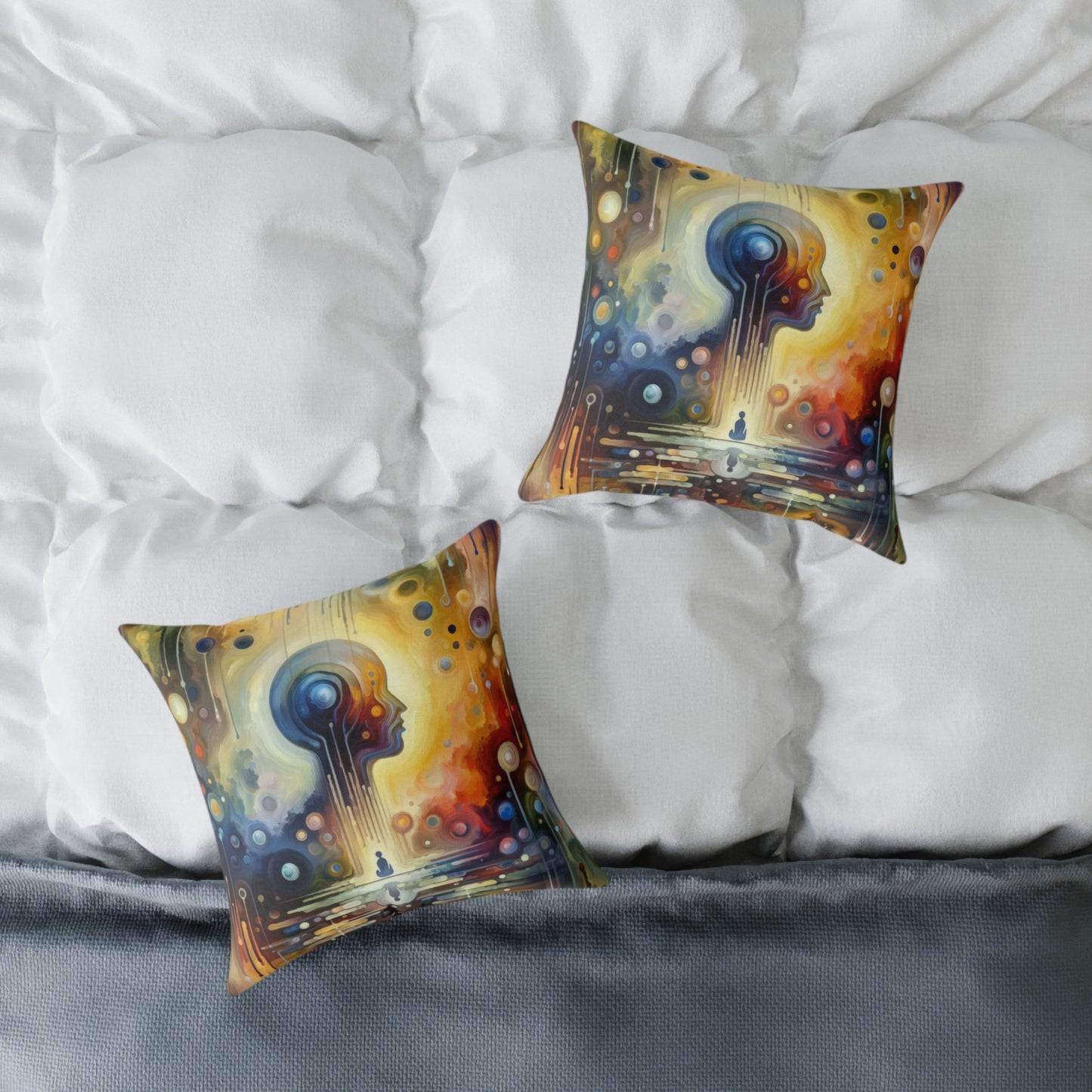 Reflective Oneness Healing Spun Polyester Pillow