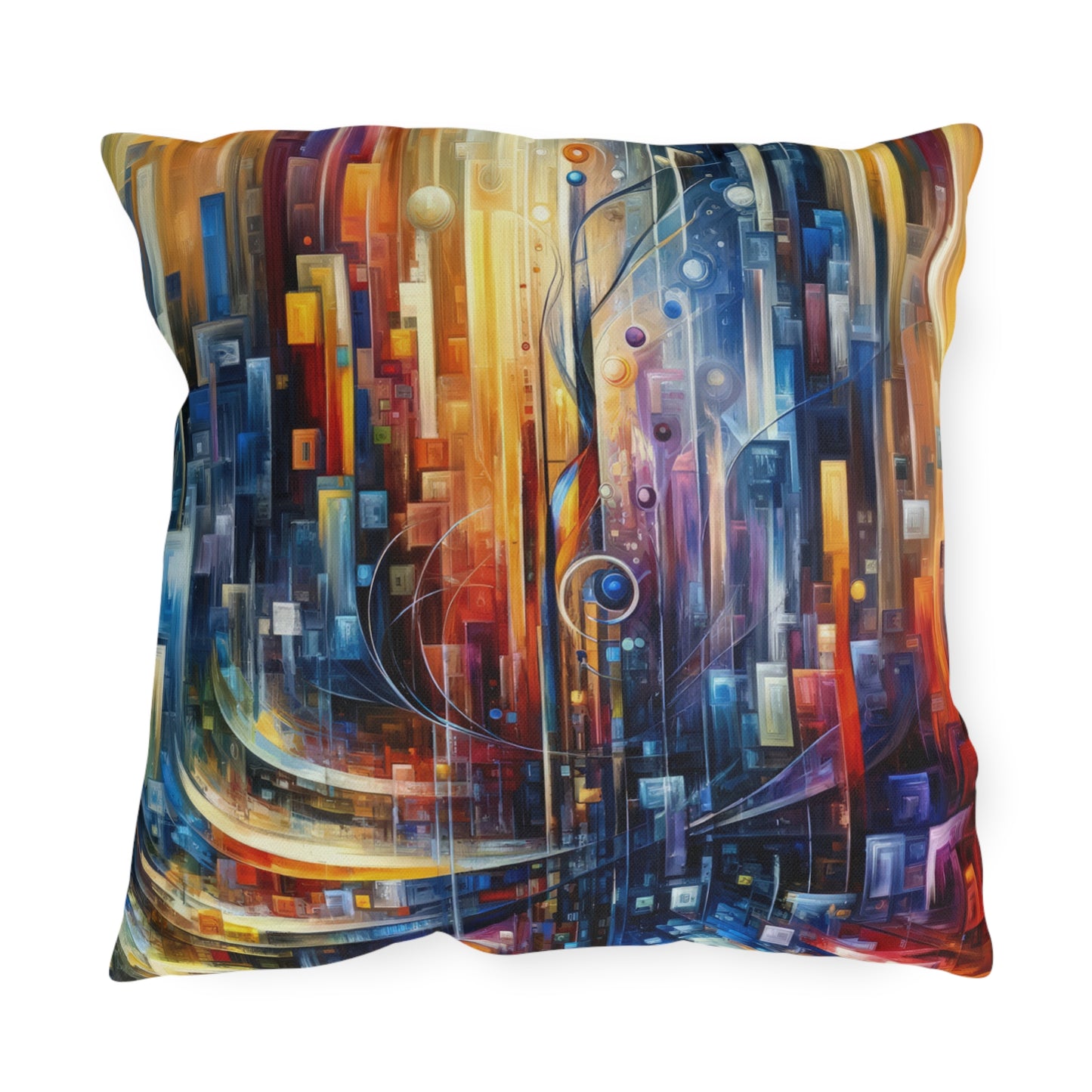 Symphonic Glass Resonance Outdoor Pillows