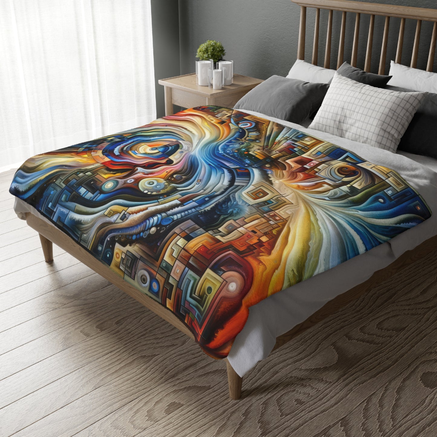 Awakening Spiral Empowerment Velveteen Microfiber Blanket (Two-sided print)