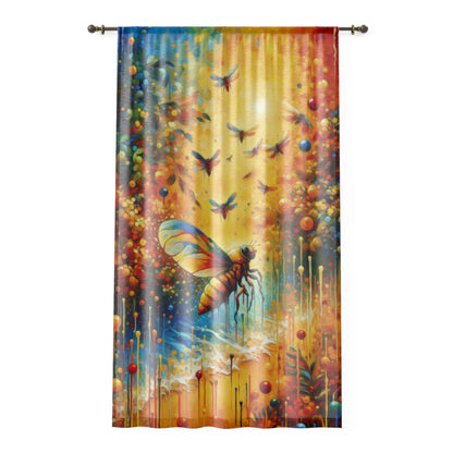 Seasonal Cicada Vibrance Window Curtain