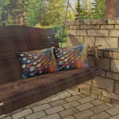 Digital Tapestry Weaving Outdoor Pillows