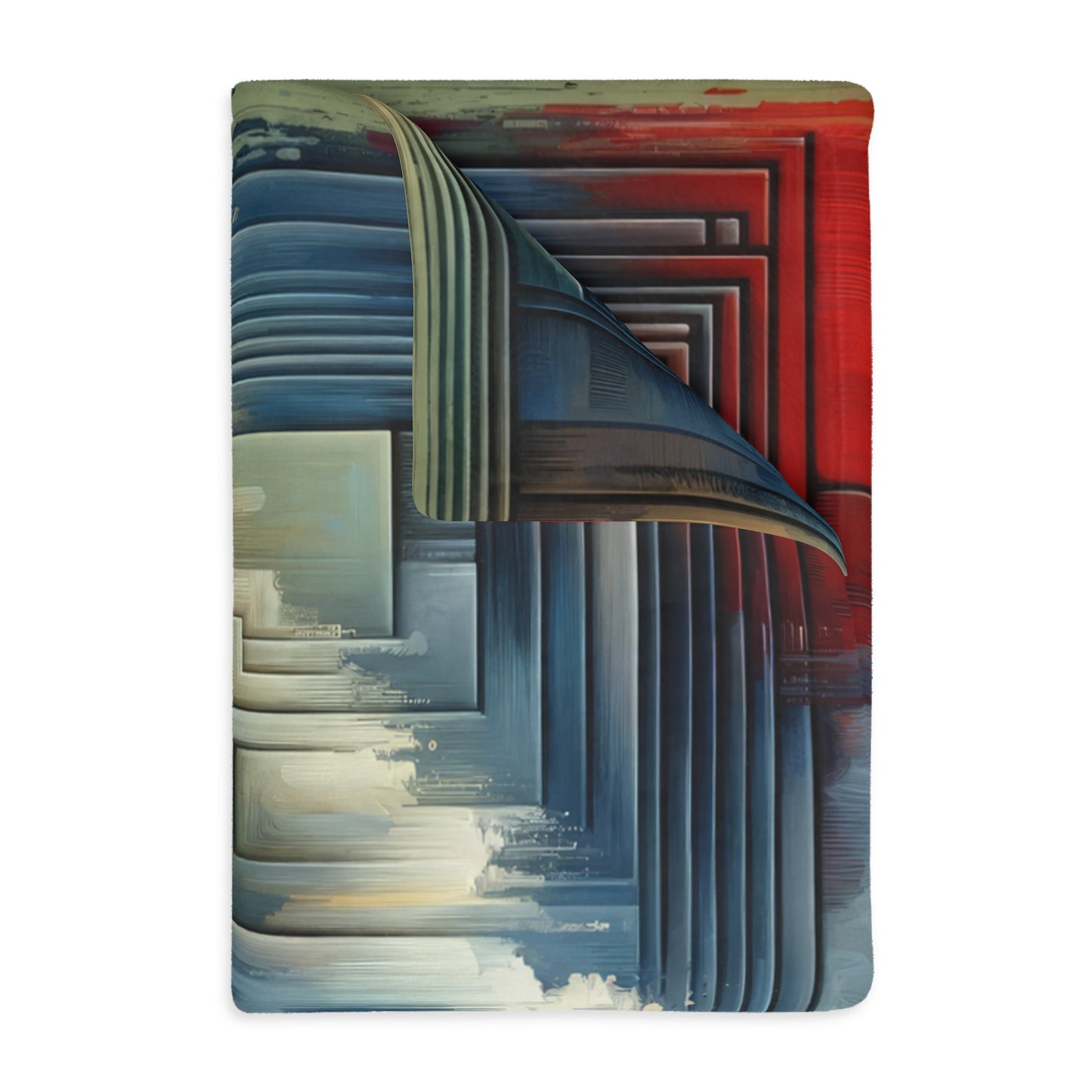 Abstract Geometric Boundaries Velveteen Microfiber Blanket (Two-sided print)