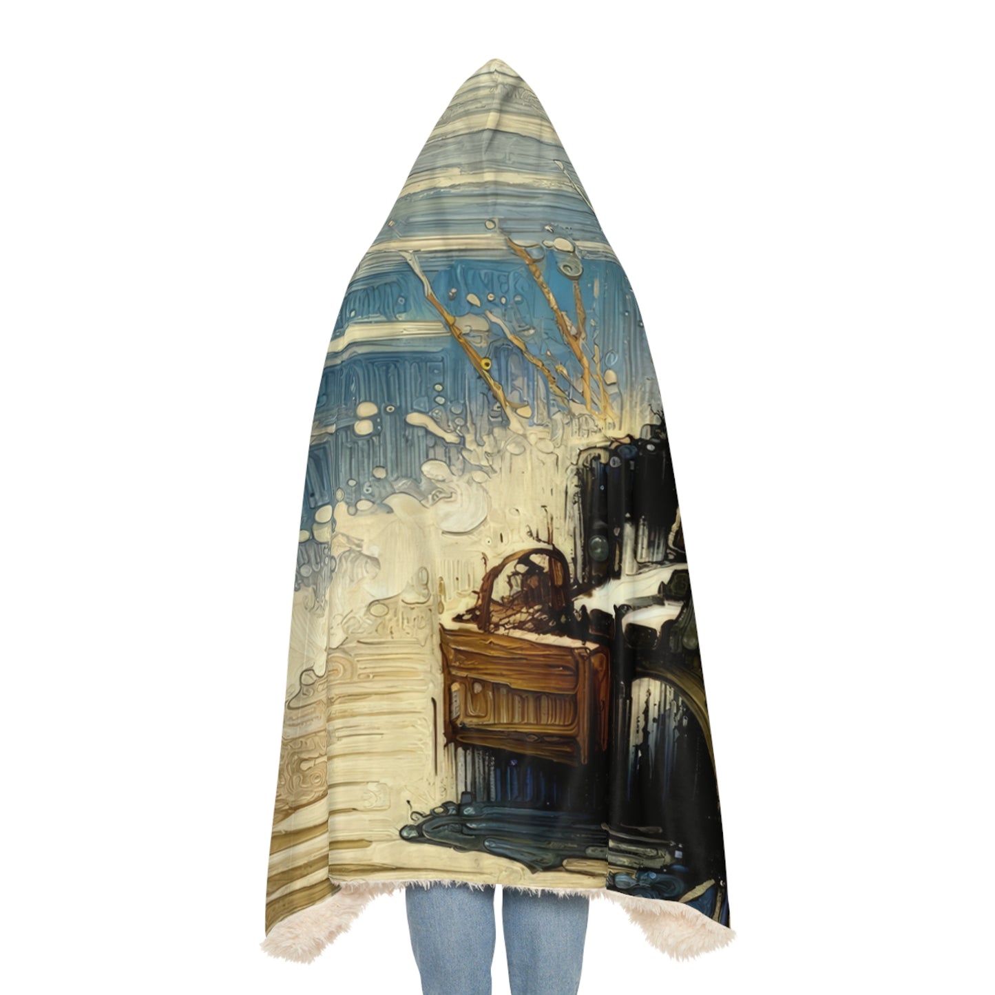 Seaside Solitude Tachism Snuggle Blanket