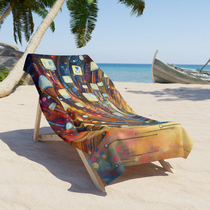 Digital Tapestry Weaving Beach Towel