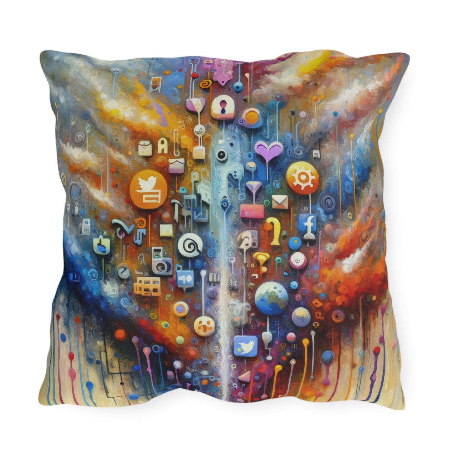 Digital Essence Revelation Outdoor Pillows