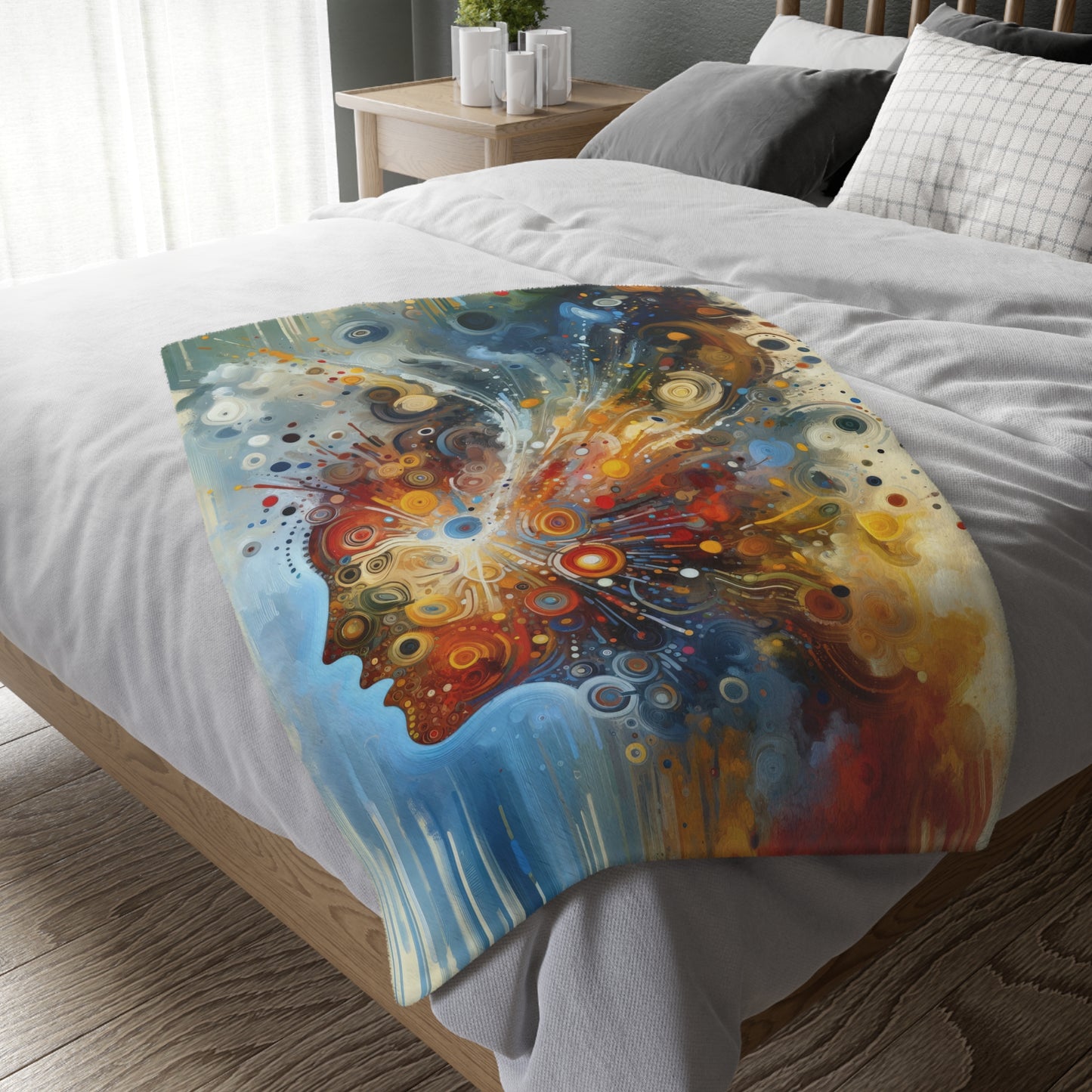 Desire Visualization Tachism Velveteen Microfiber Blanket (Two-sided print)