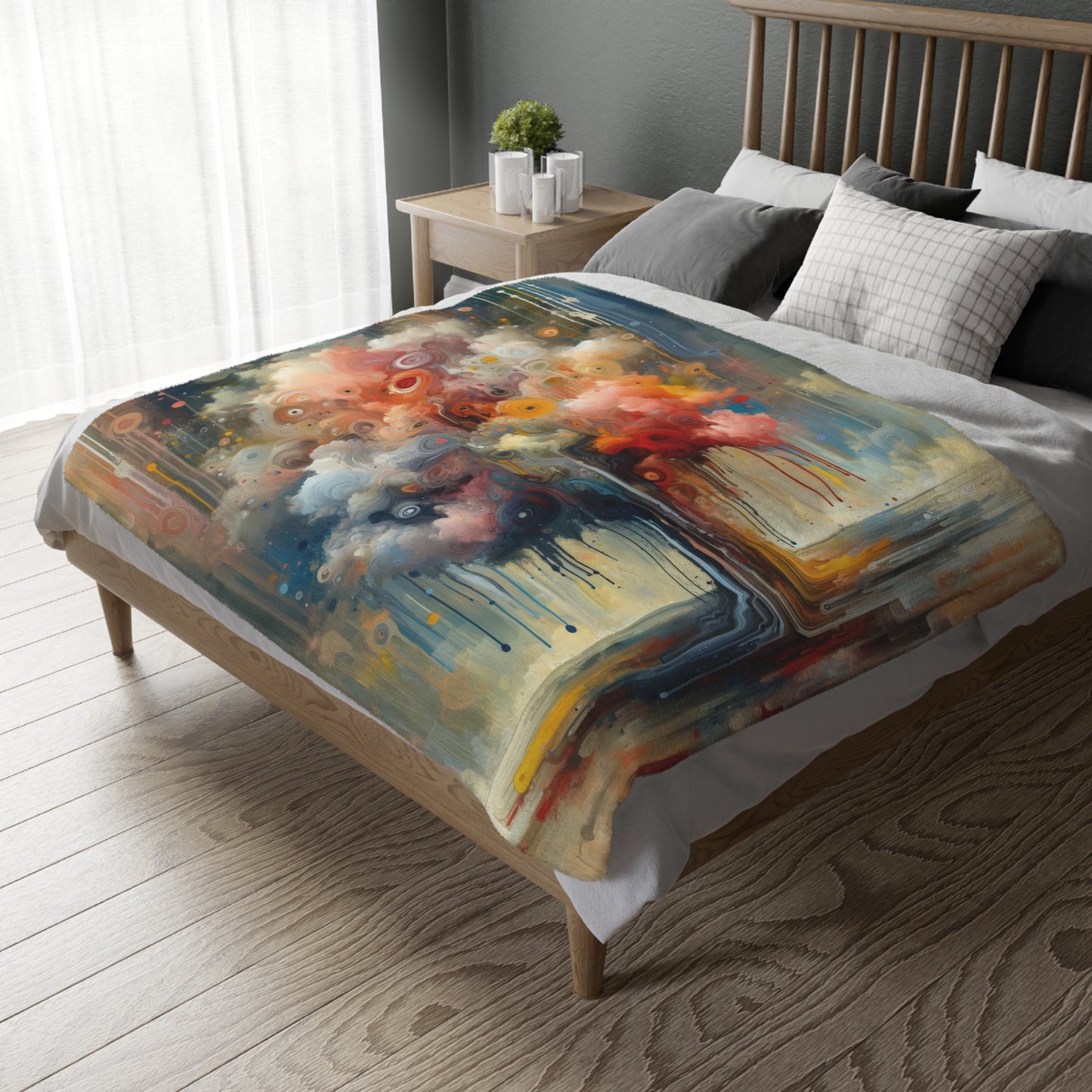 Abstract Beliefs Reflection Velveteen Microfiber Blanket (Two-sided print)