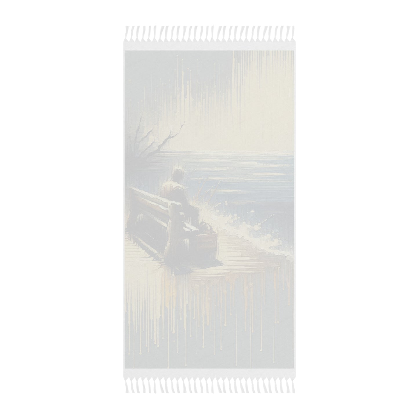 Seaside Solitude Tachism Boho Beach Cloth