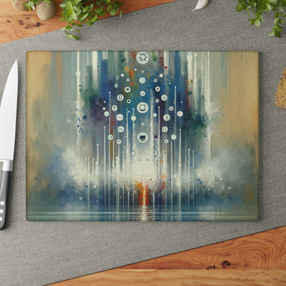 Tachism Digital Escape Glass Cutting Board