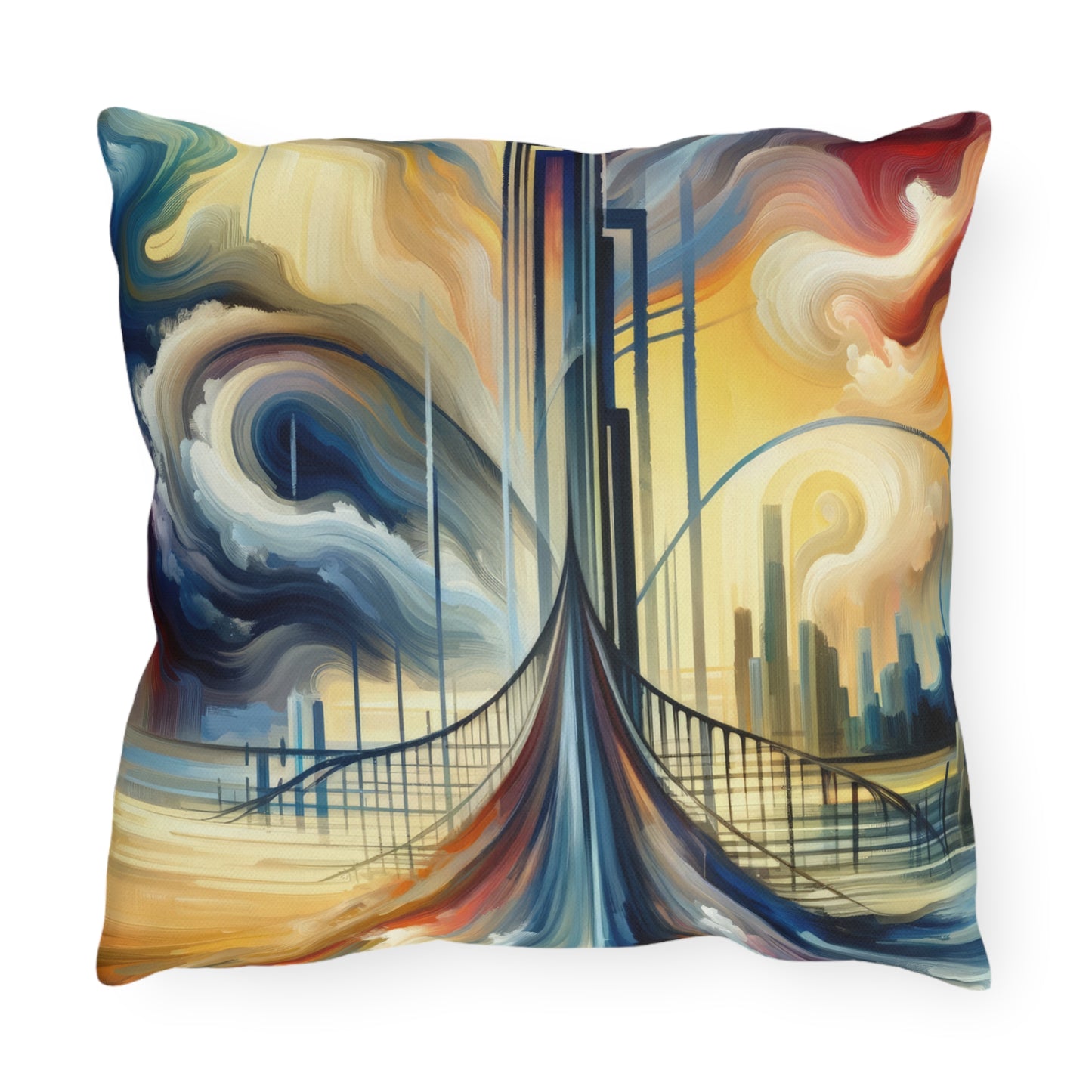 Conscious Bridge Tachism Outdoor Pillows