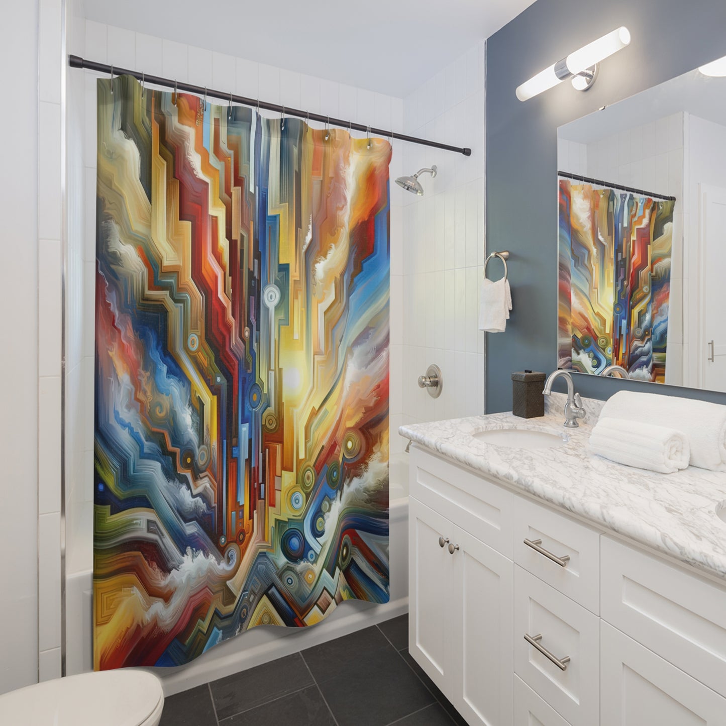 Unity Abstract Vibrancy Shower Curtains
