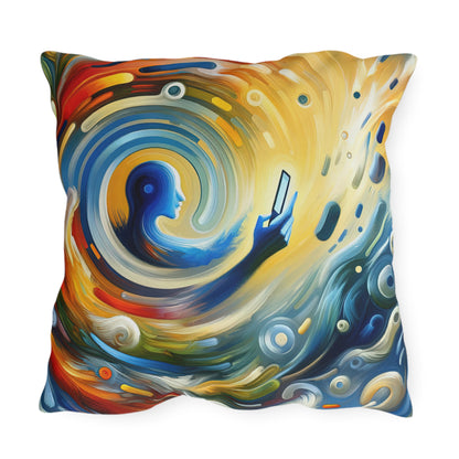 Swipe Connection Tachism Outdoor Pillows