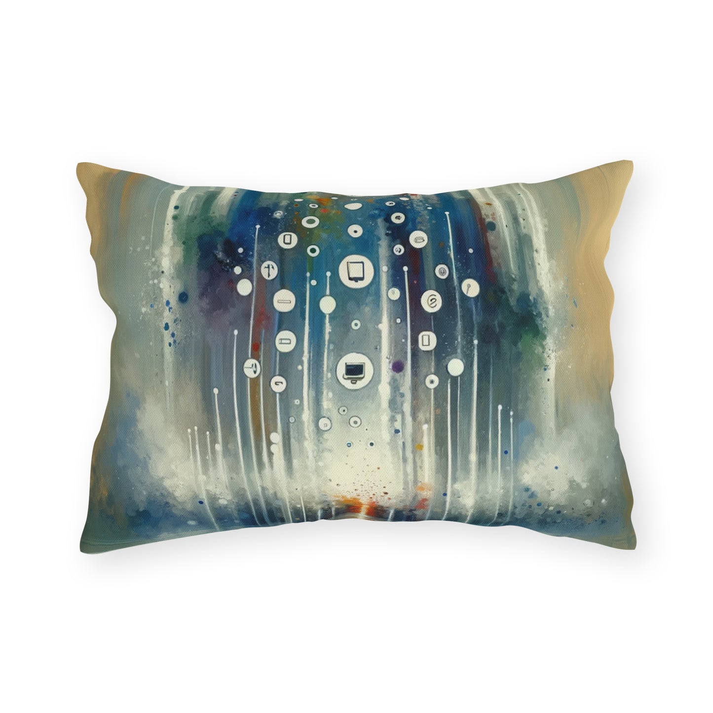 Tachism Digital Escape Outdoor Pillows