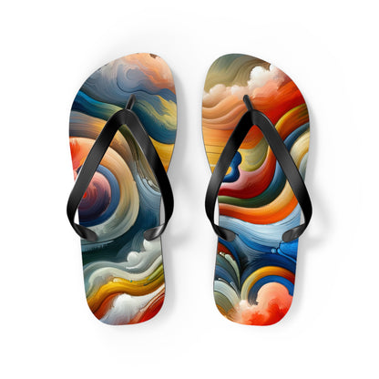 Empathetic Lifeline Abstract Flip Flops