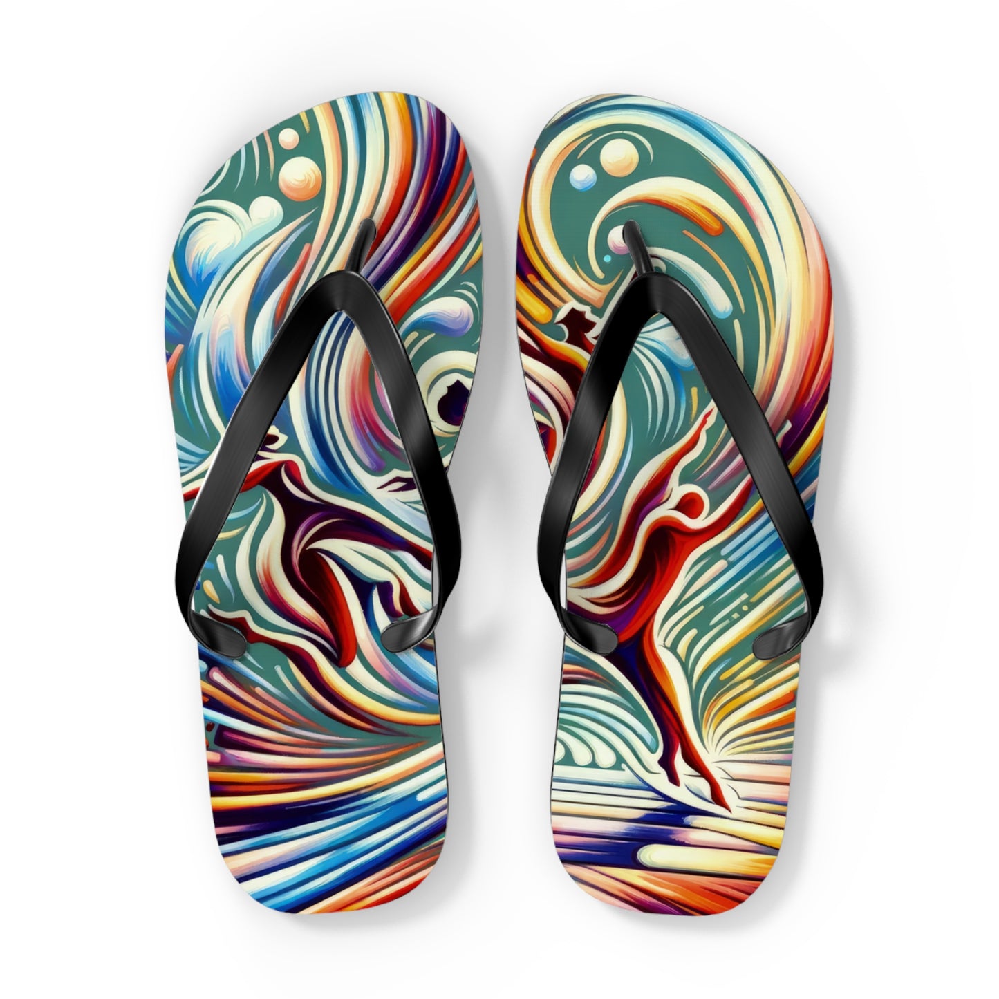 Choreographic Mindful Tachism Flip Flops