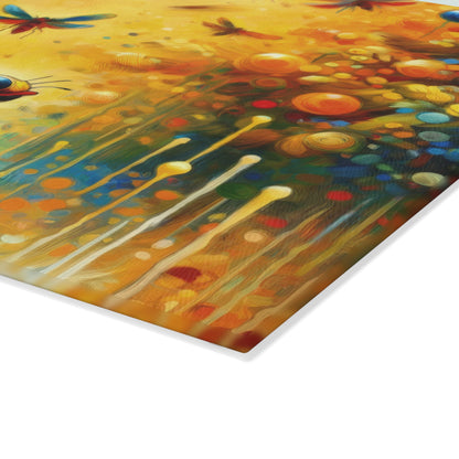 Seasonal Cicada Vibrance Glass Cutting Board