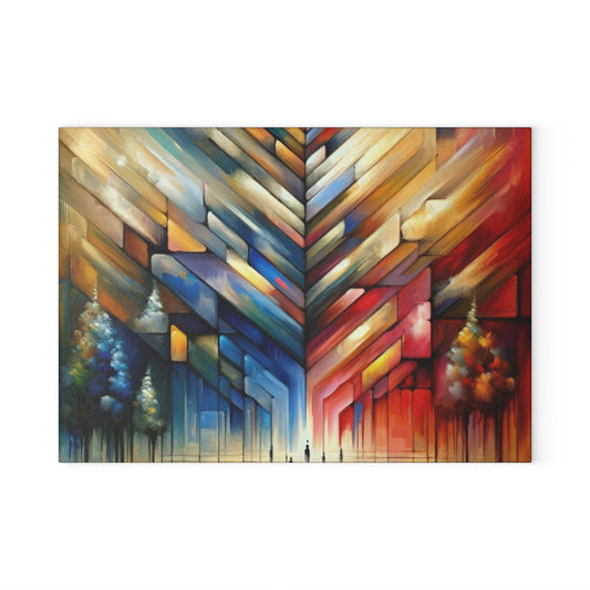 Anchored Tenets Abstraction Glass Cutting Board