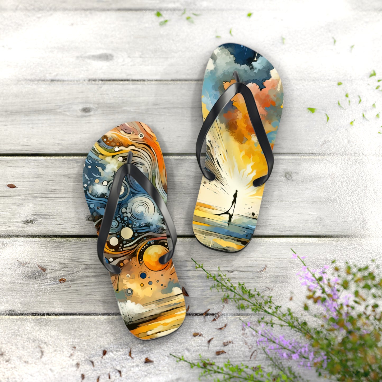 Intentional Awakening Reflection Flip Flops