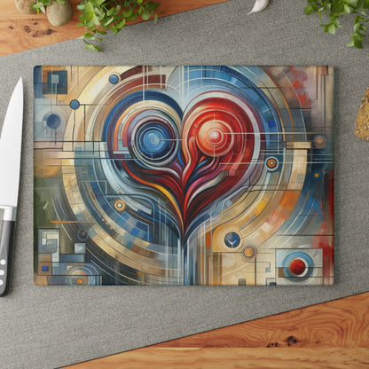Techno Heart Harmony Glass Cutting Board