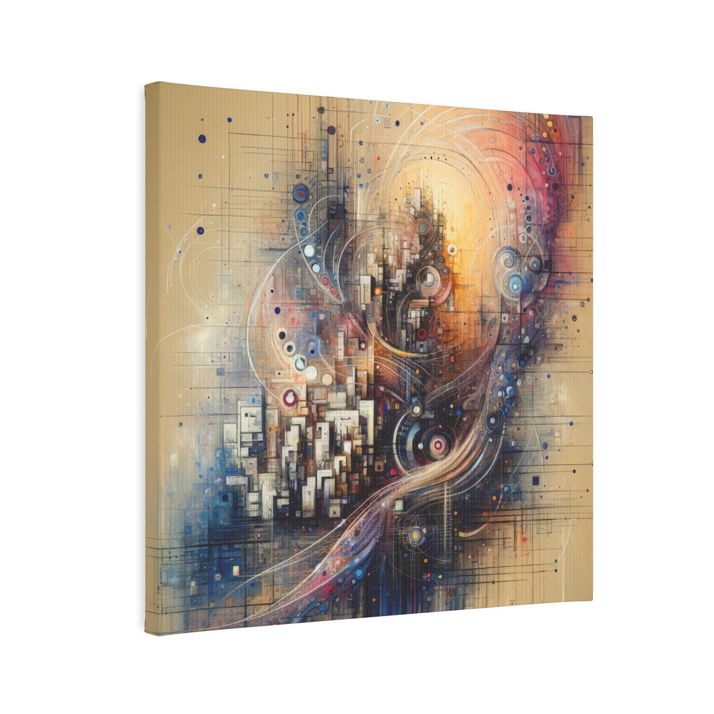 Digital Rhythmic Architecture Canvas Photo Tile