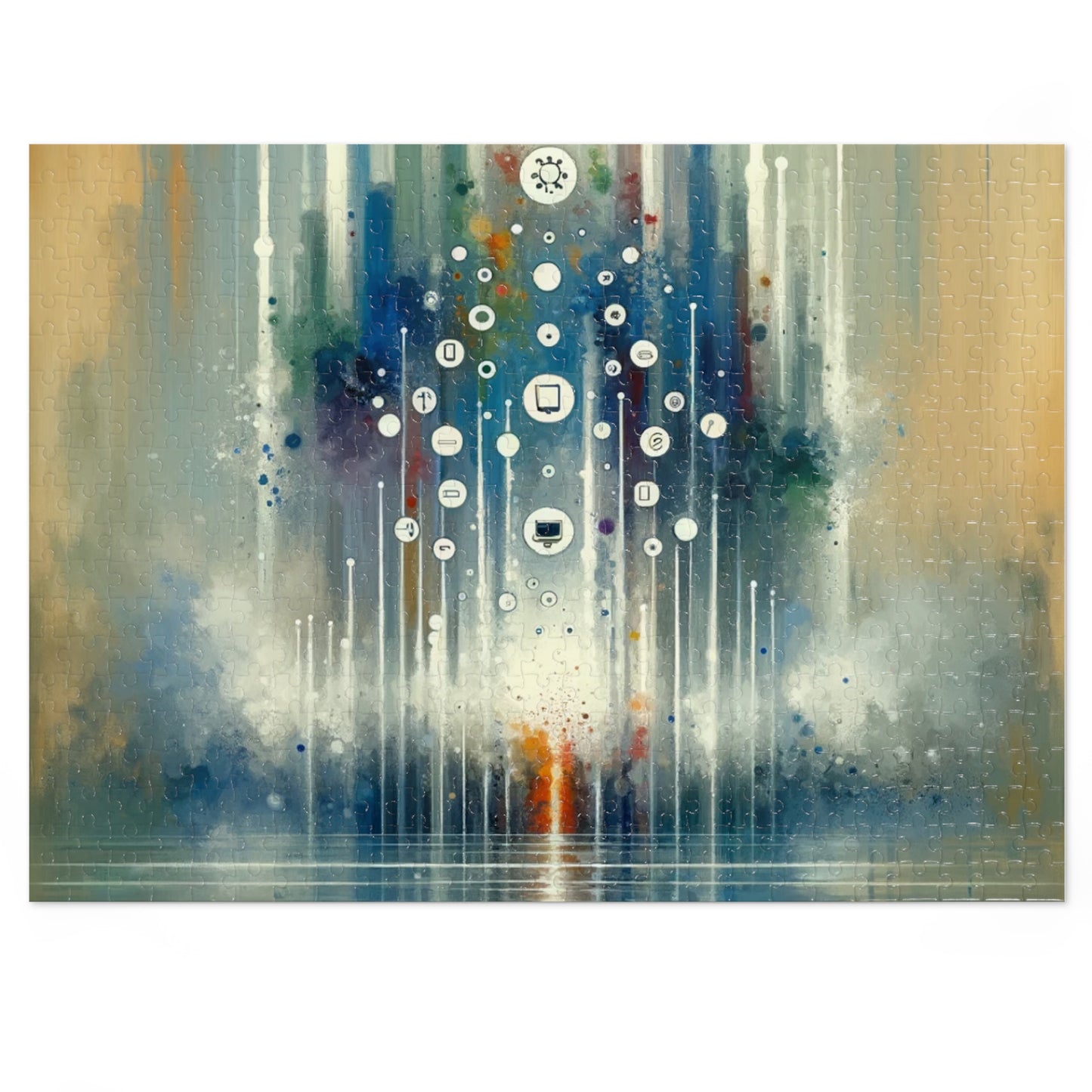 Tachism Digital Escape Jigsaw Puzzle (30, 110, 252, 500,1000-Piece)