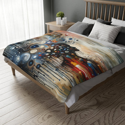 Universal Personal Tachism Velveteen Microfiber Blanket (Two-sided print)