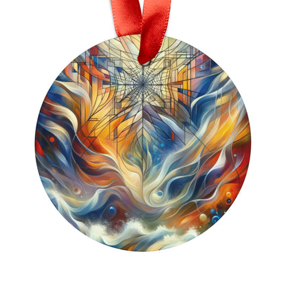 Weaving Renewal Web Acrylic Ornament with Ribbon