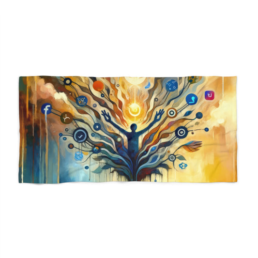 Reflective Digital Meditation Beach Towel