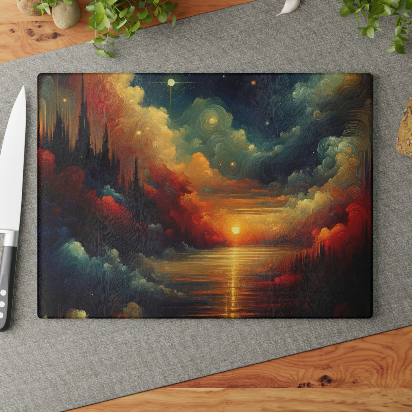 Twilight Velvet Transition Glass Cutting Board