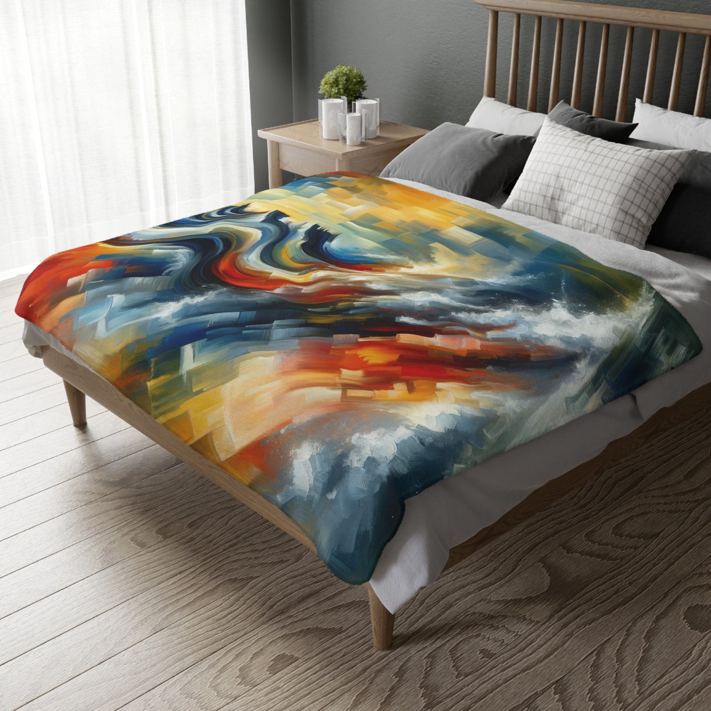 Persistence Force Abstract Velveteen Microfiber Blanket (Two-sided print)