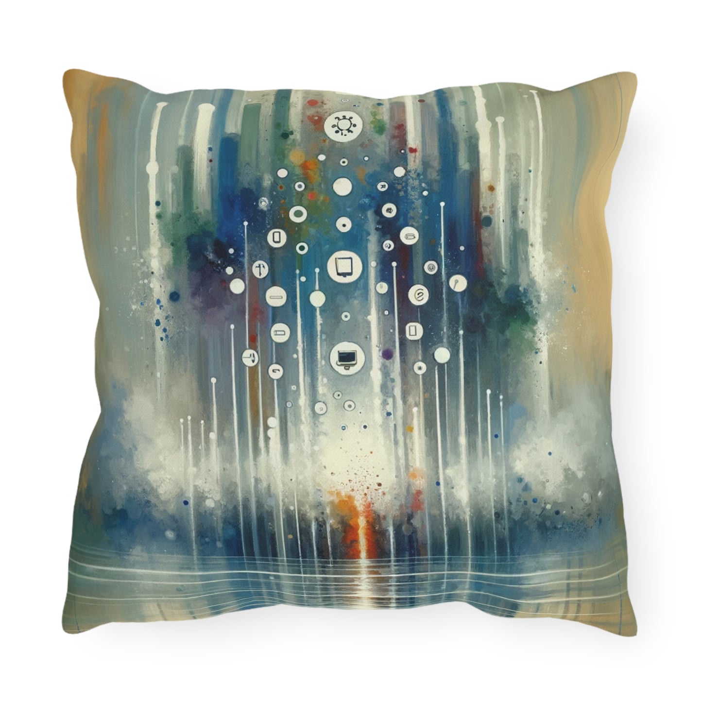 Tachism Digital Escape Outdoor Pillows