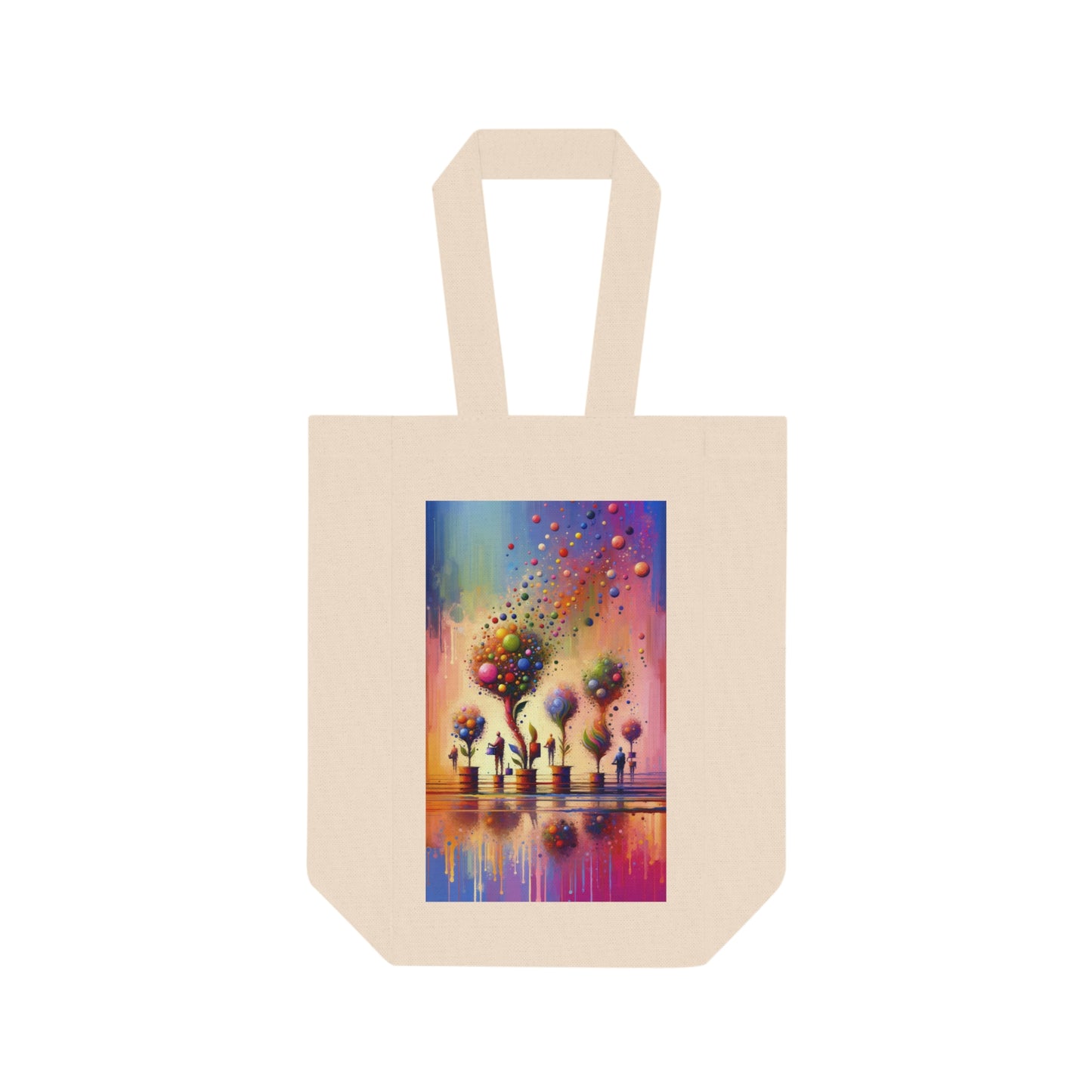 Vibrant Digital Arboriculture Double Wine Tote Bag