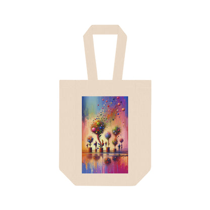 Vibrant Digital Arboriculture Double Wine Tote Bag