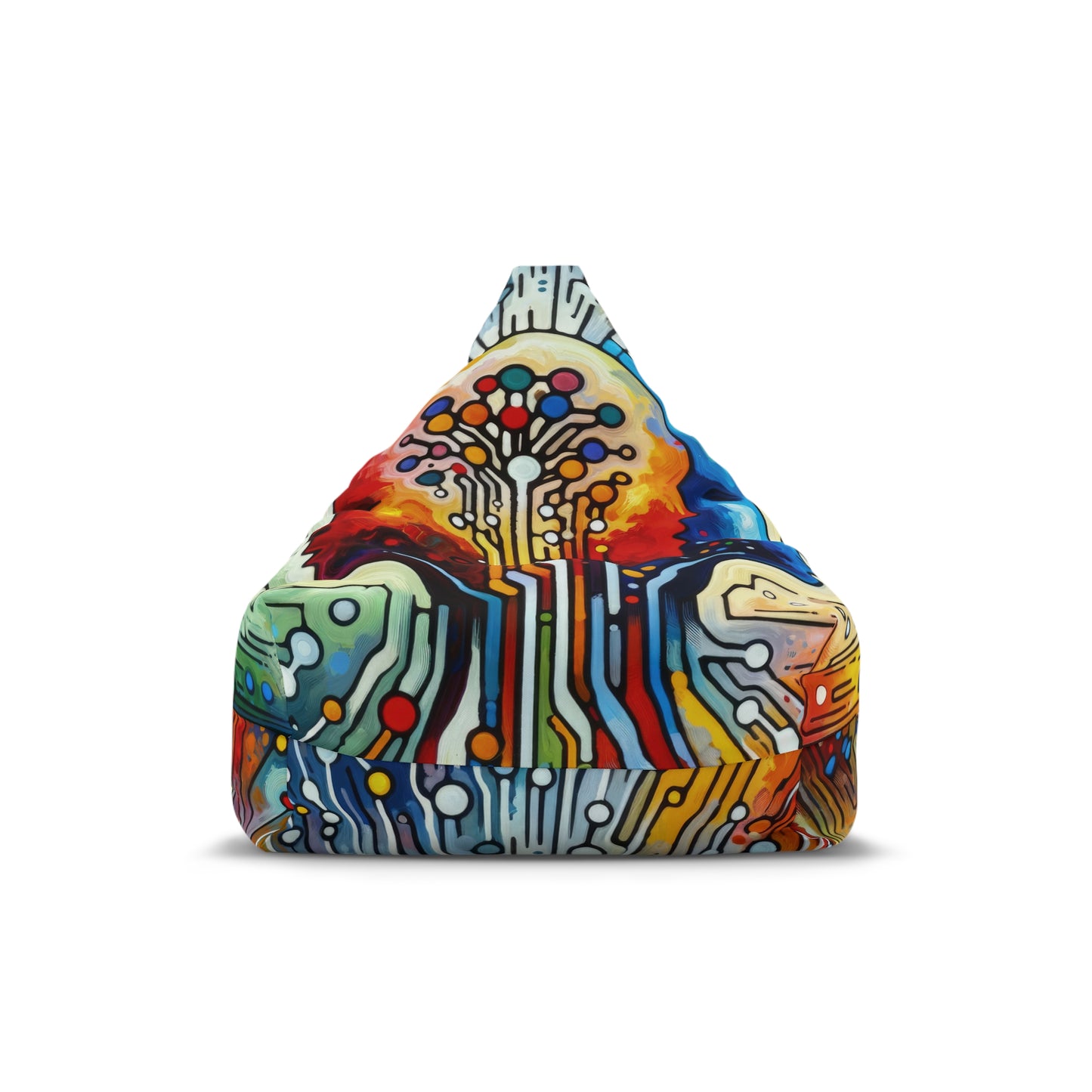 Empathetic Connection Abstract Bean Bag Chair Cover