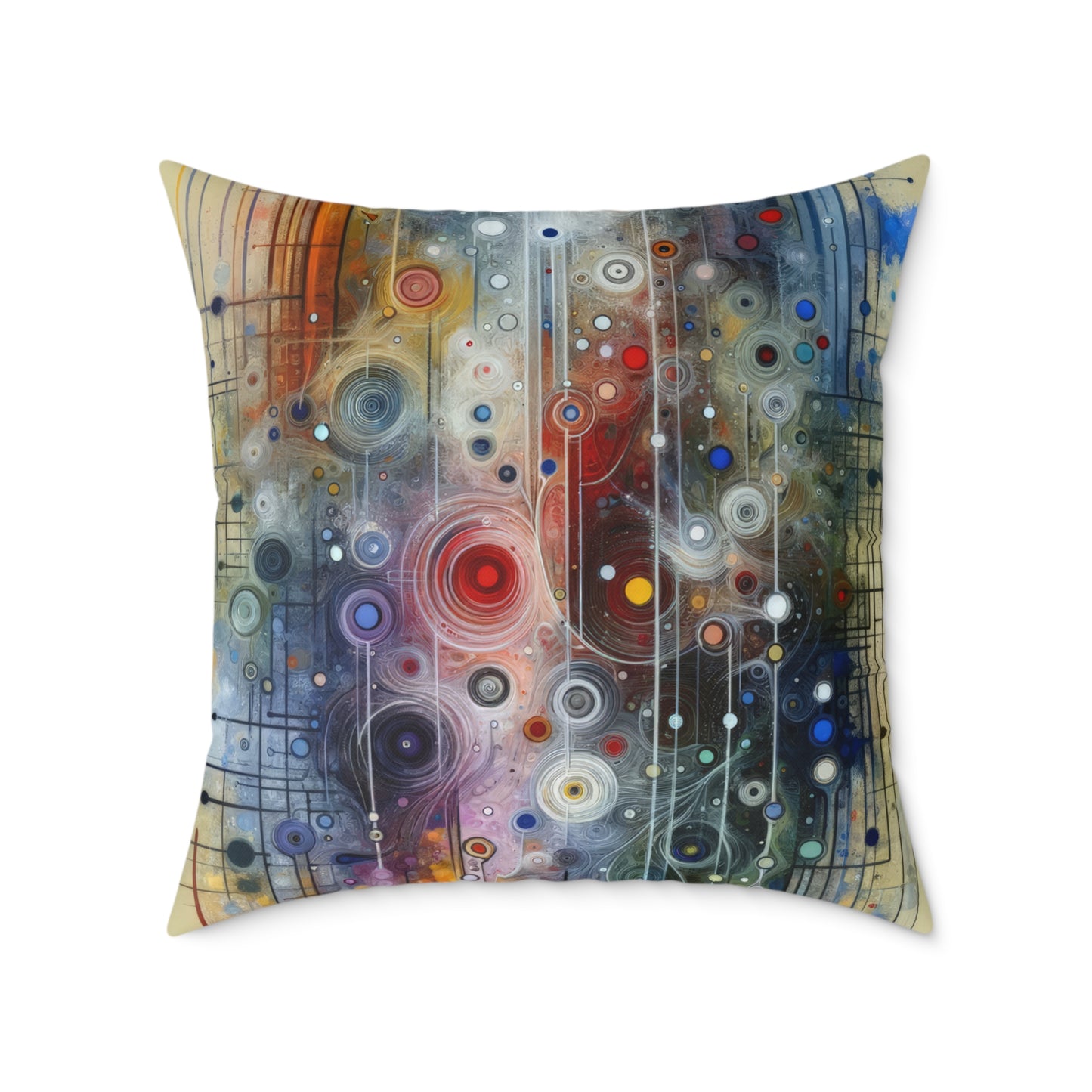 Awakenings Interconnectedness Tachism Spun Polyester Pillow