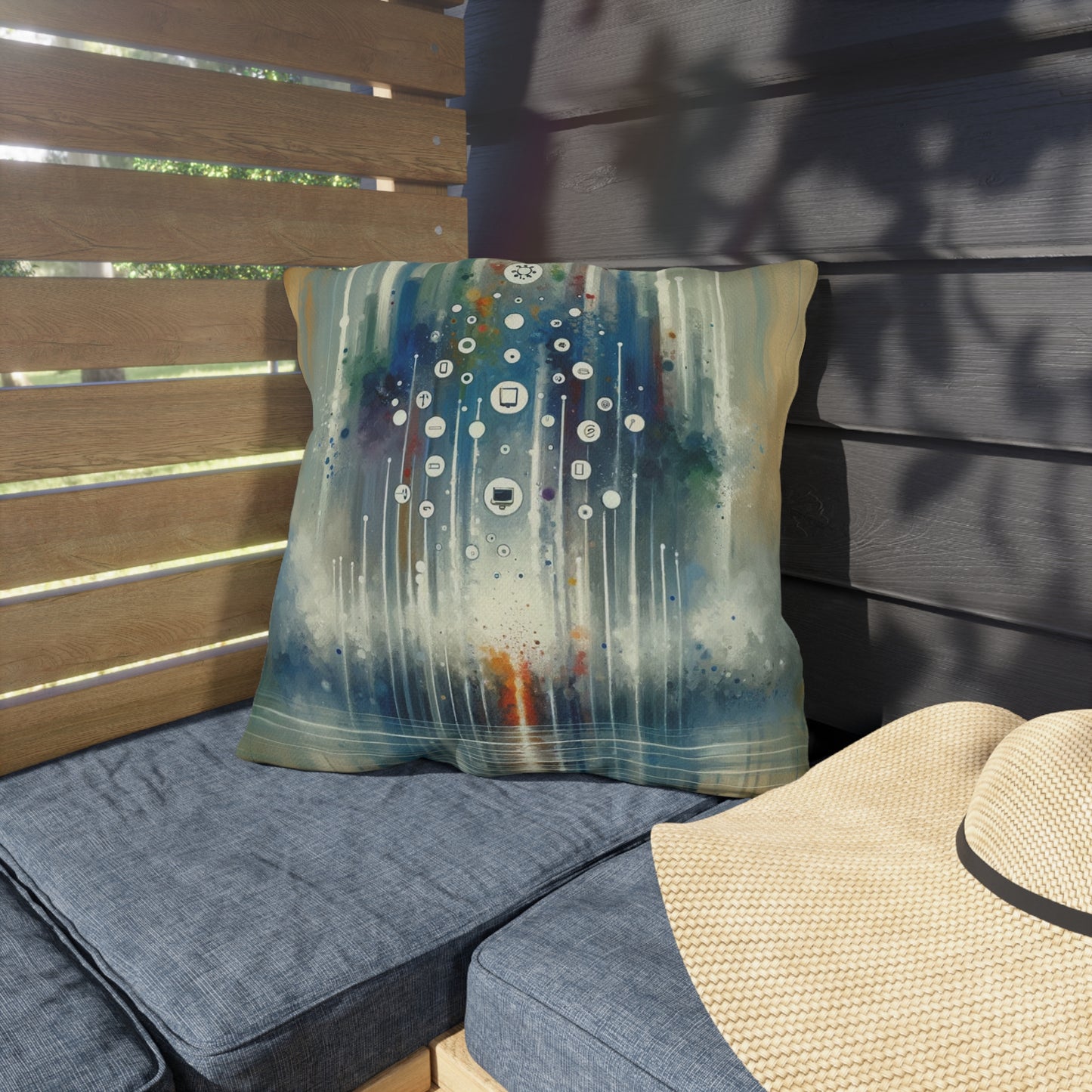 Tachism Digital Escape Outdoor Pillows