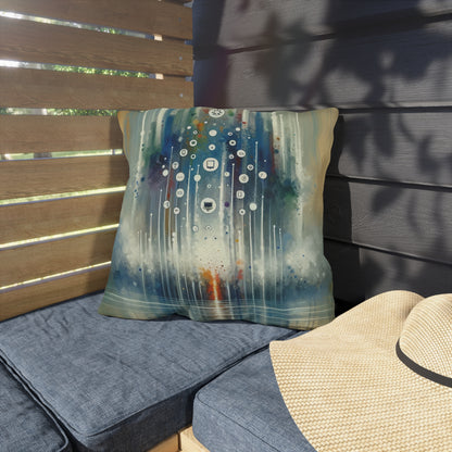 Tachism Digital Escape Outdoor Pillows