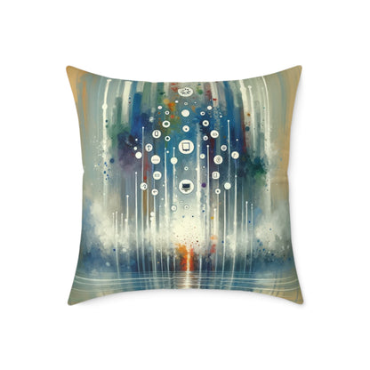 Tachism Digital Escape Spun Polyester Pillow