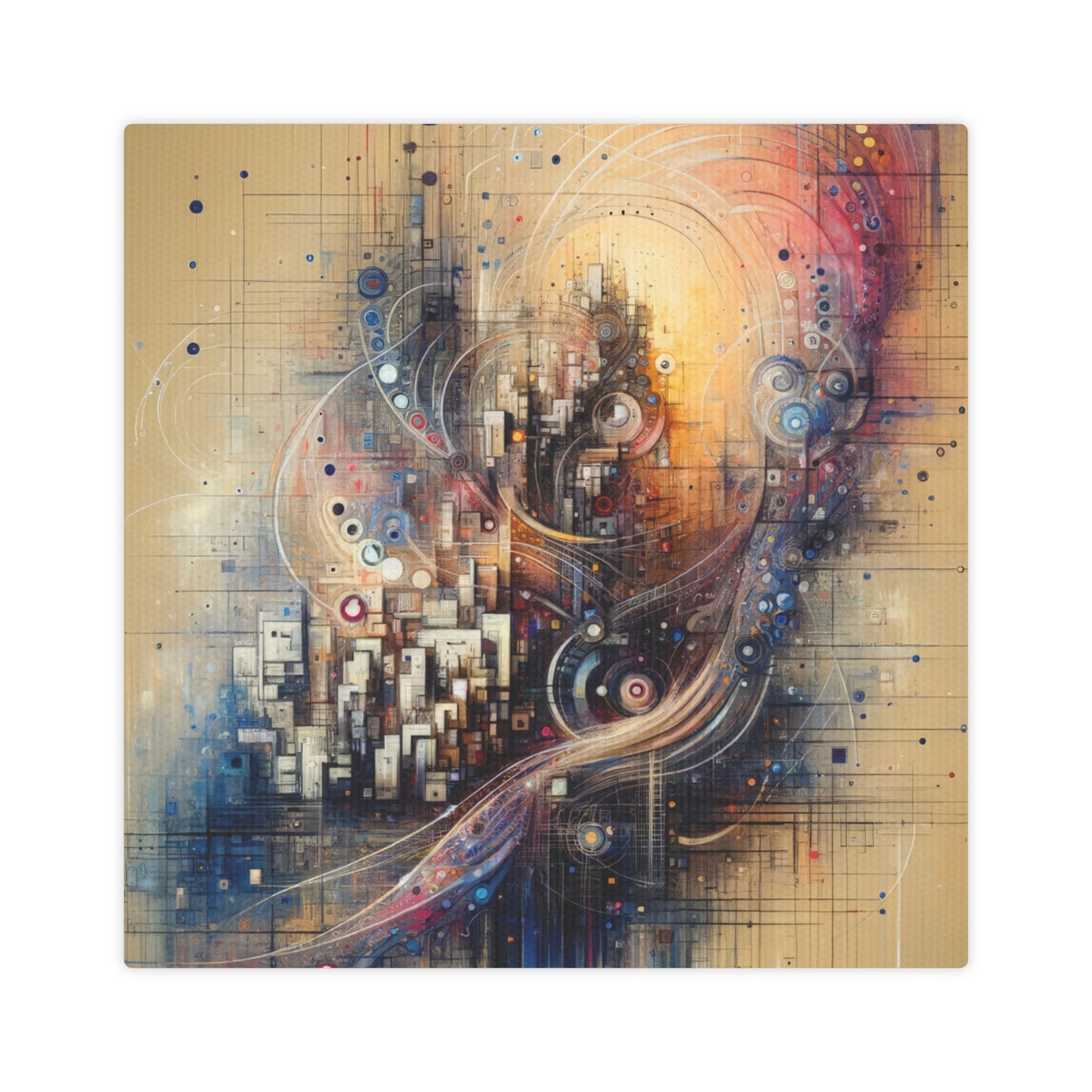 Digital Rhythmic Architecture Canvas Photo Tile