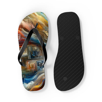 Woven Progress Tapestry Flip Flops