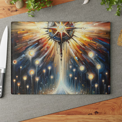 Wisdom Compass Journey Glass Cutting Board